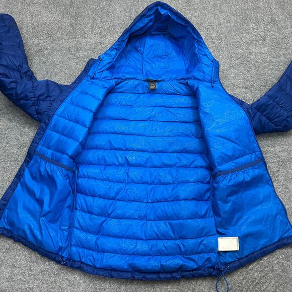 Outdoor Research Men's Transcendent Hooded Down Puffer Jacket Blue Size S - Picture 3 of 11